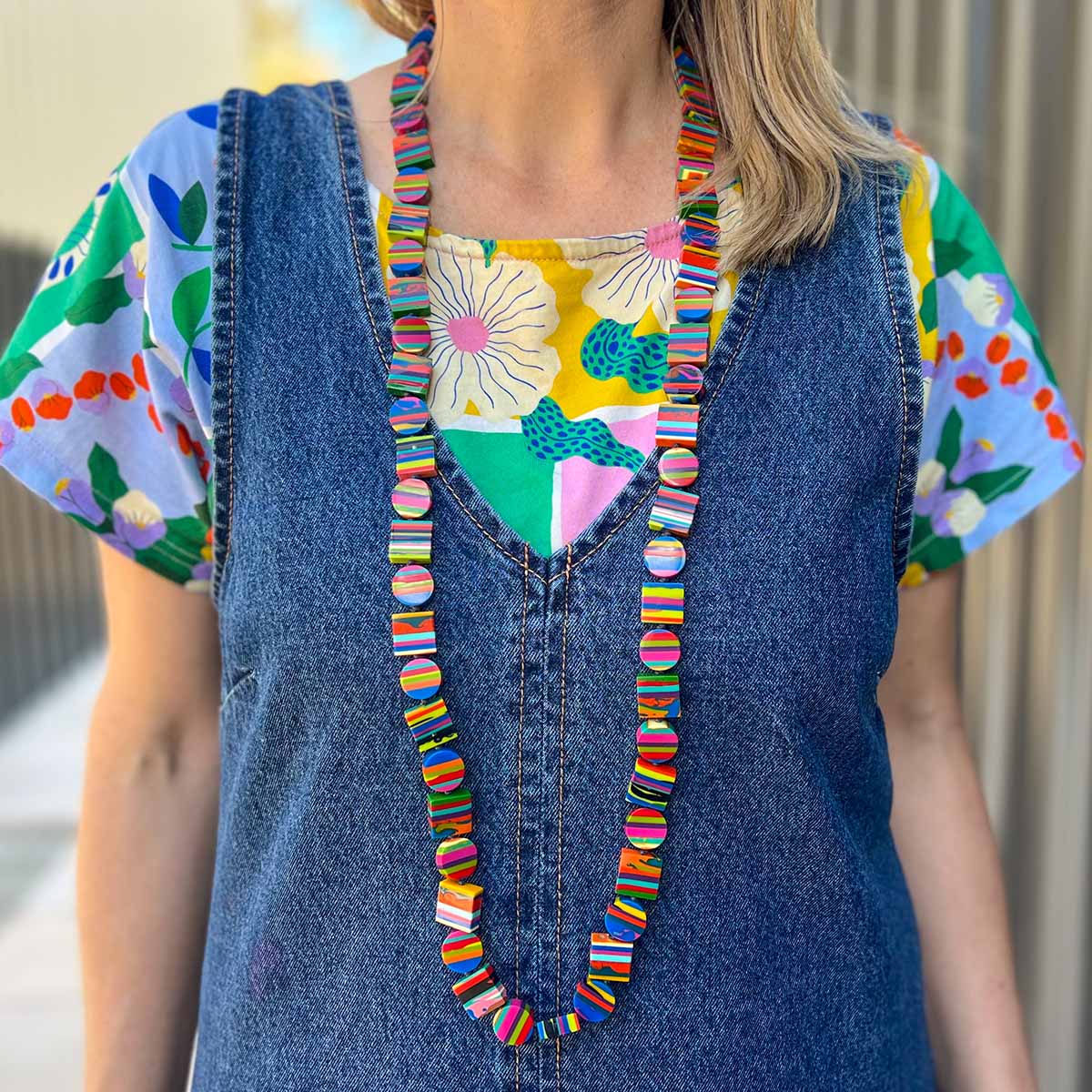 Balthazar Striped Long Necklace