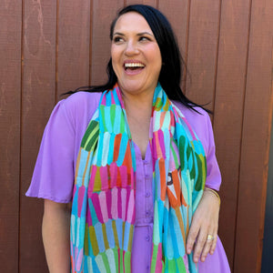 Colourful Chaos Long Scarf