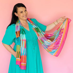 Colourful Chaos Long Scarf