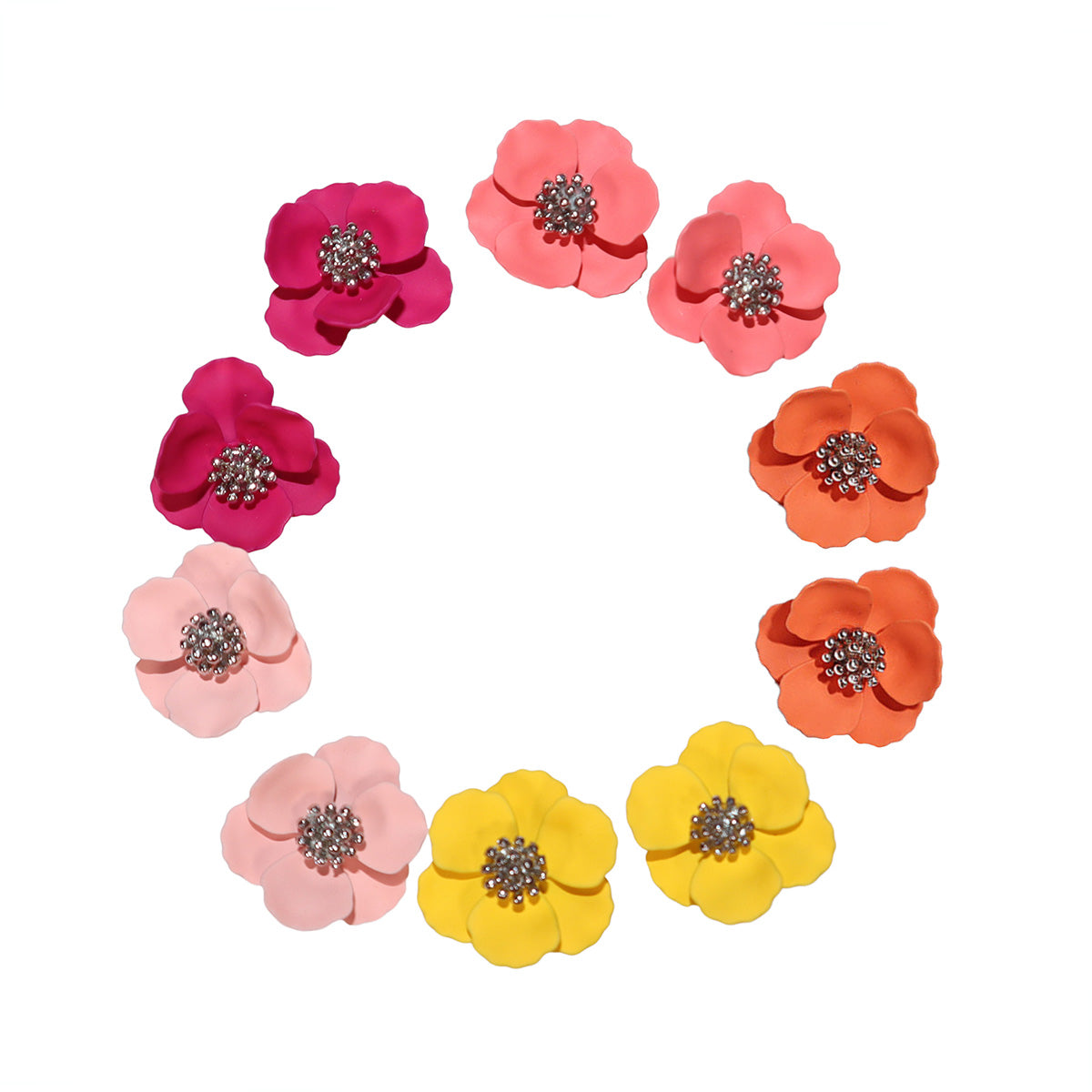 Mid Bloom Stud Earrings (16 Colours)