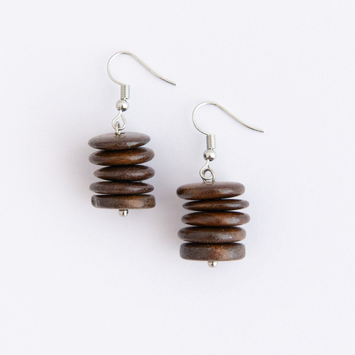 Everyday Wood Stacked Earrings