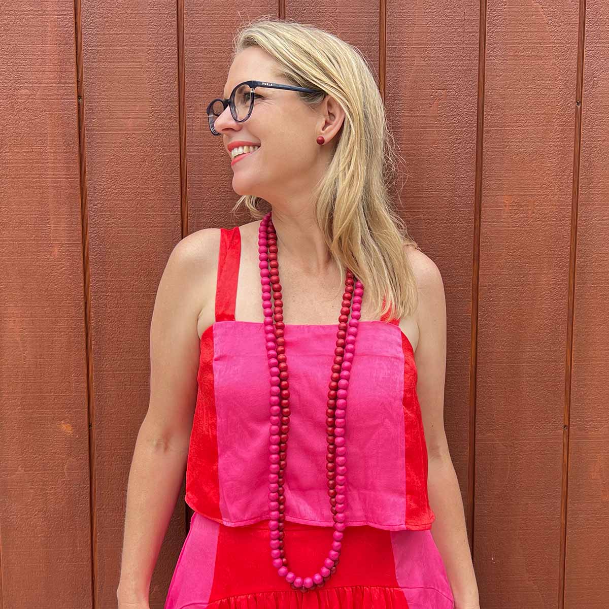 Colour Me Happy SUPER Long Wooden Necklace