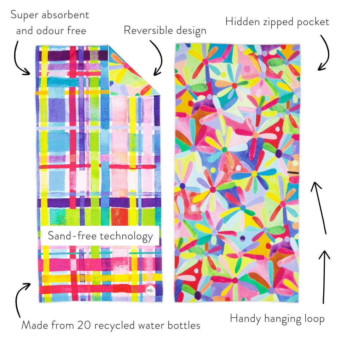 RO x Lordy Dordie Daisy Gingham Sand Free Towel