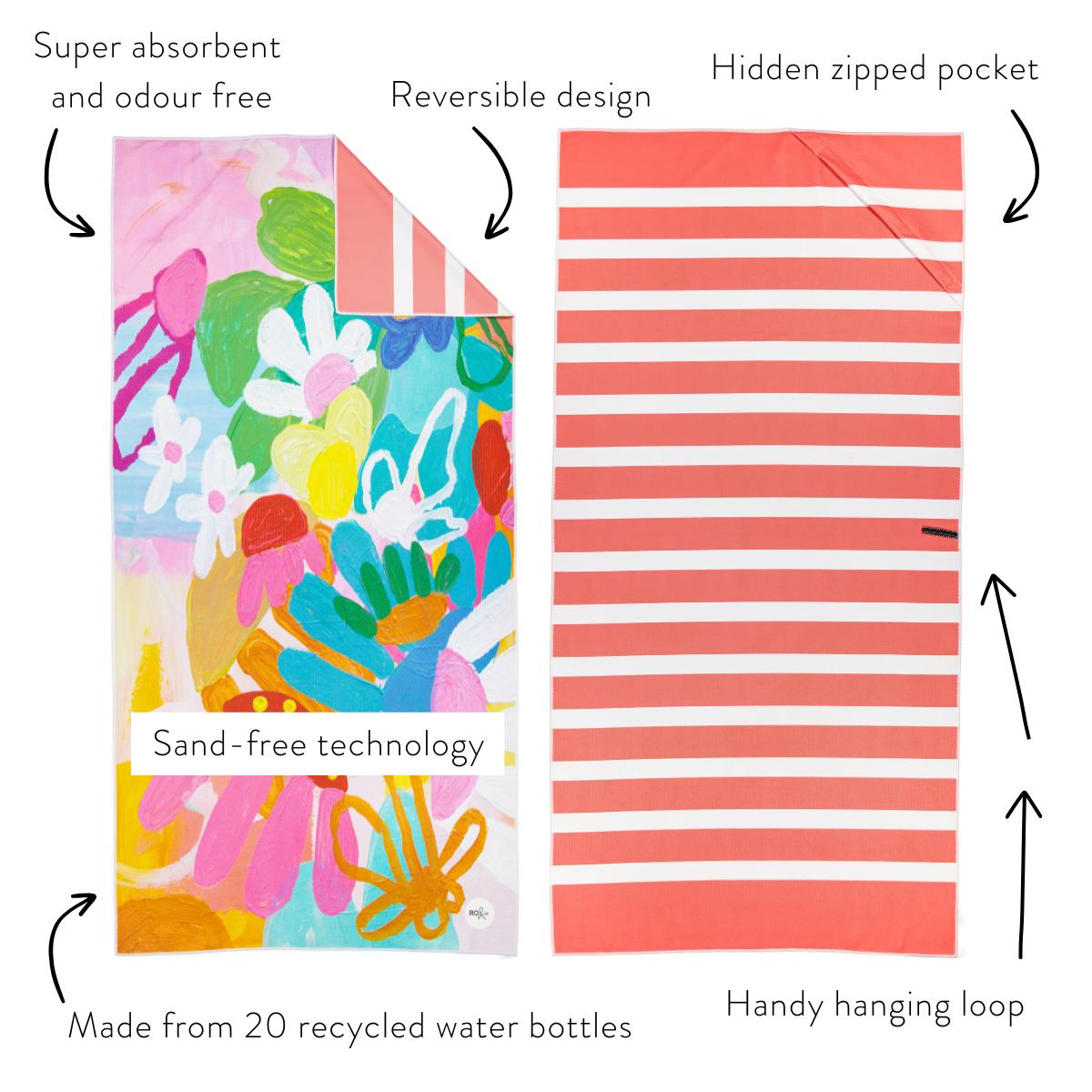 RO x Steph Chapman Edible Blooms Sand Free Towel