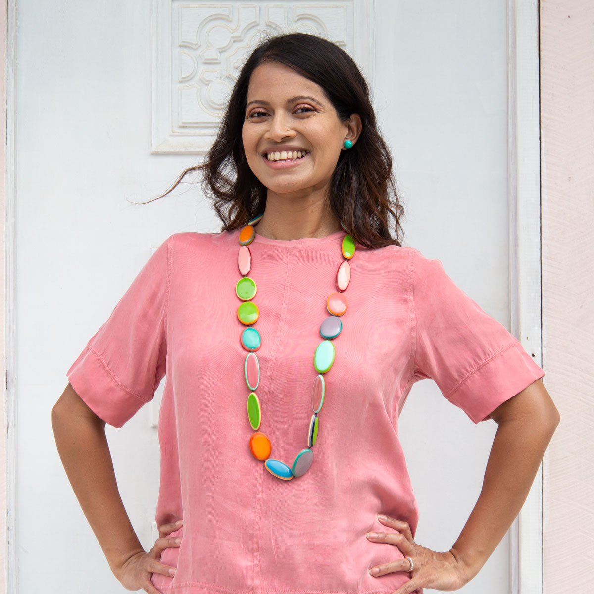 Beach House Flat Pebble Necklace