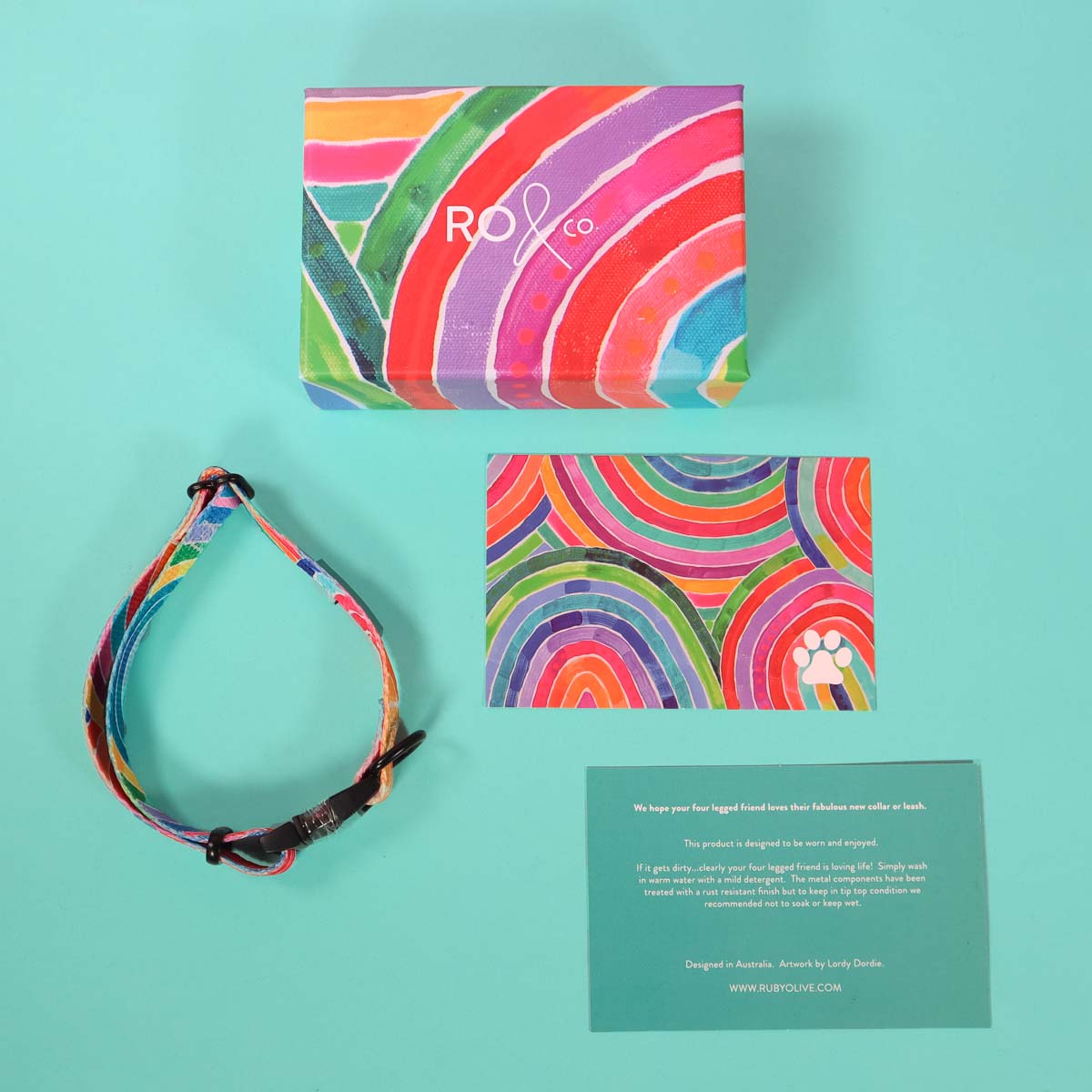 RO x Lordy Dordie Rainbow Dog Collar (3 Sizes)