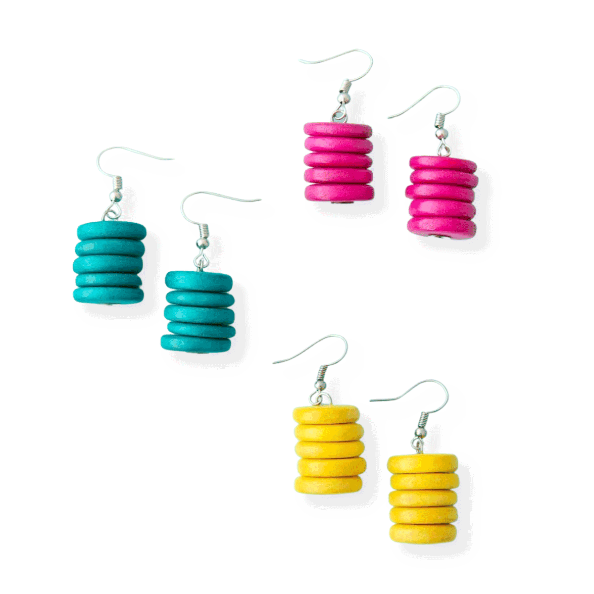 Everyday Wood Stacked Earrings