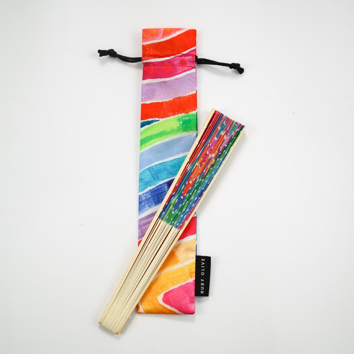 RO x Lordy Dordie Hand Fan Rainbow