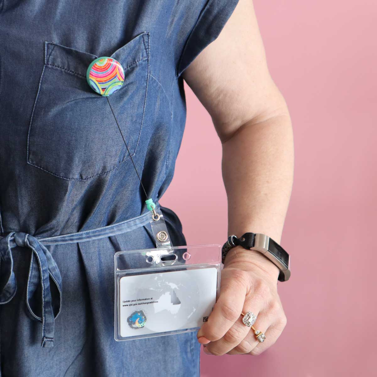 RO x Lordy Dordie Rainbow Retractable ID Zinger