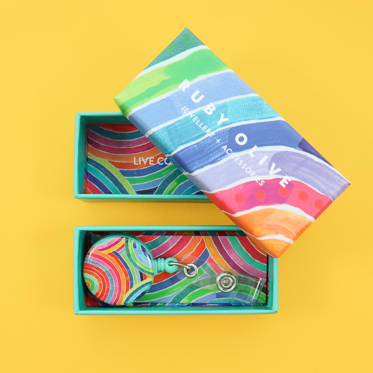 RO x Lordy Dordie Rainbow Retractable ID Zinger