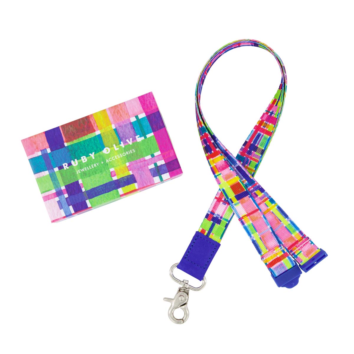 RO X Lordy Dordie Rainbow Gingham Lanyard