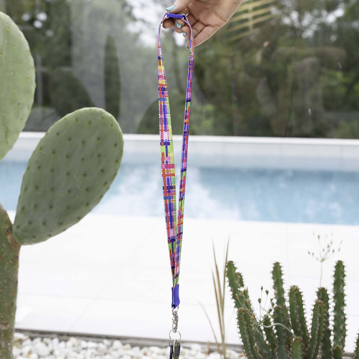 RO X Lordy Dordie Rainbow Gingham Lanyard