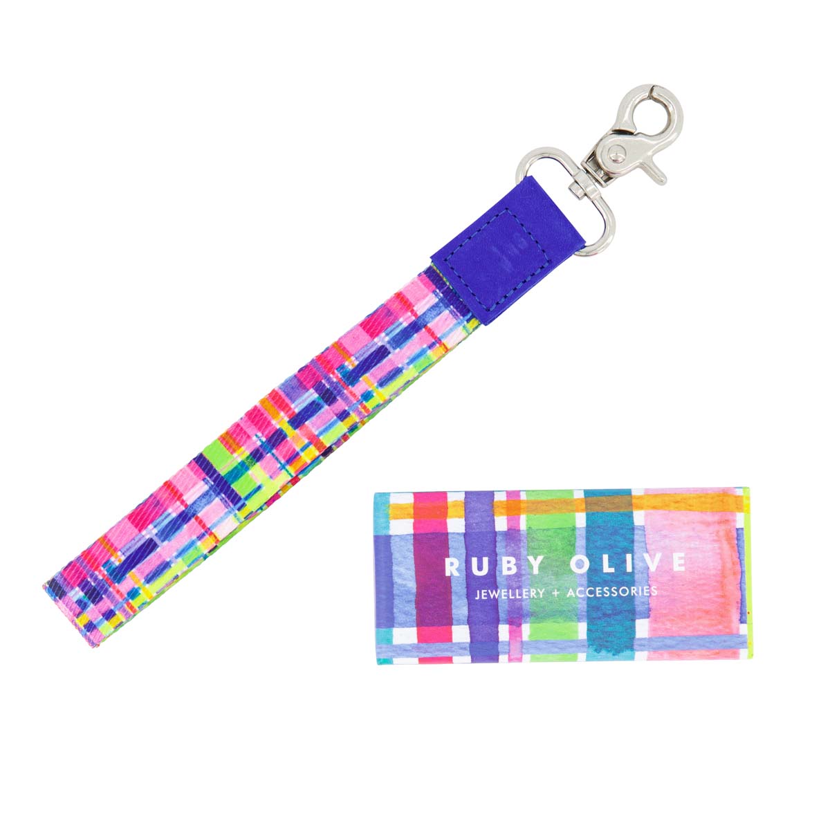 RO X Lordy Dordie Rainbow Gingham Wrist Lanyard