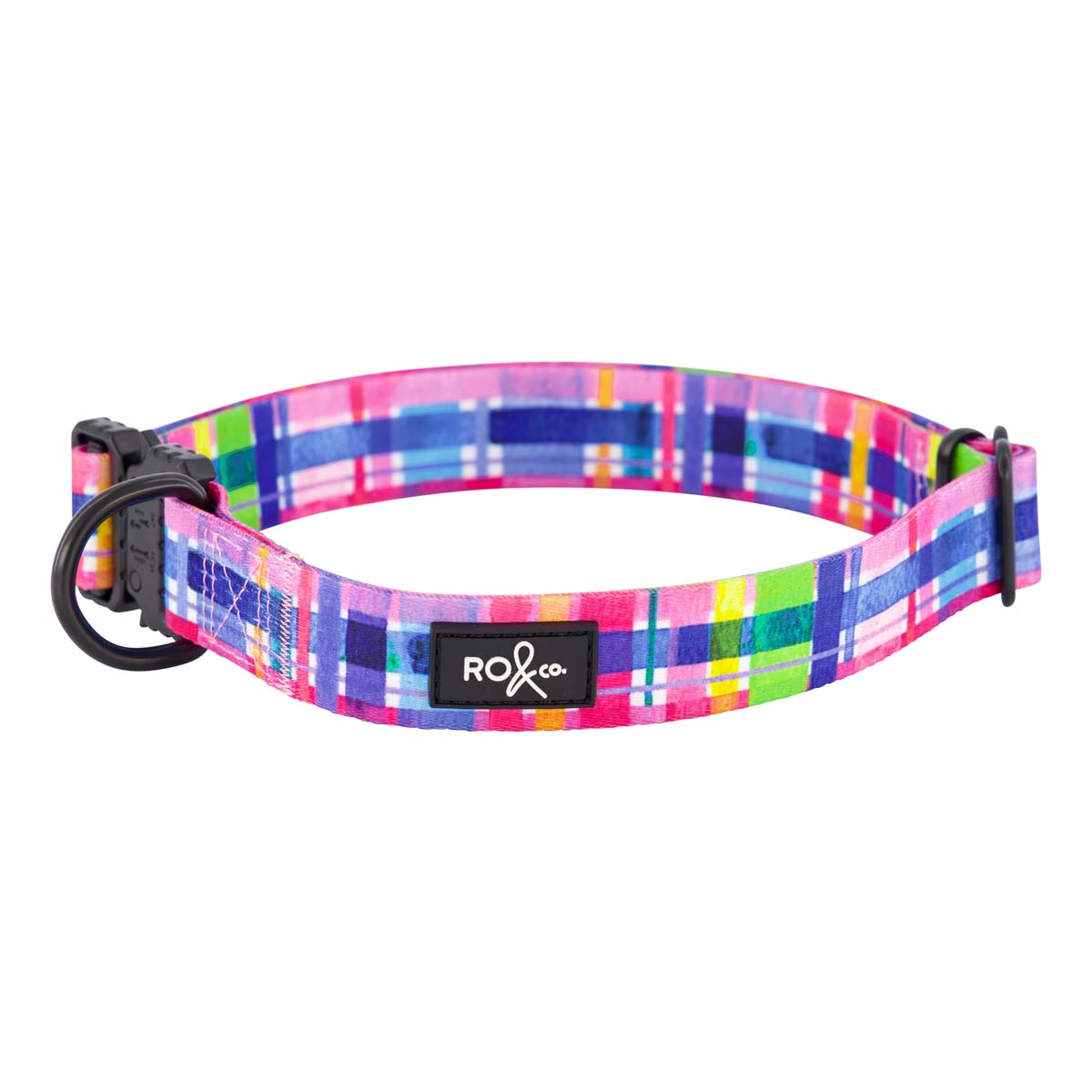RO x Lordy Dordie Rainbow Gingham Dog Collar