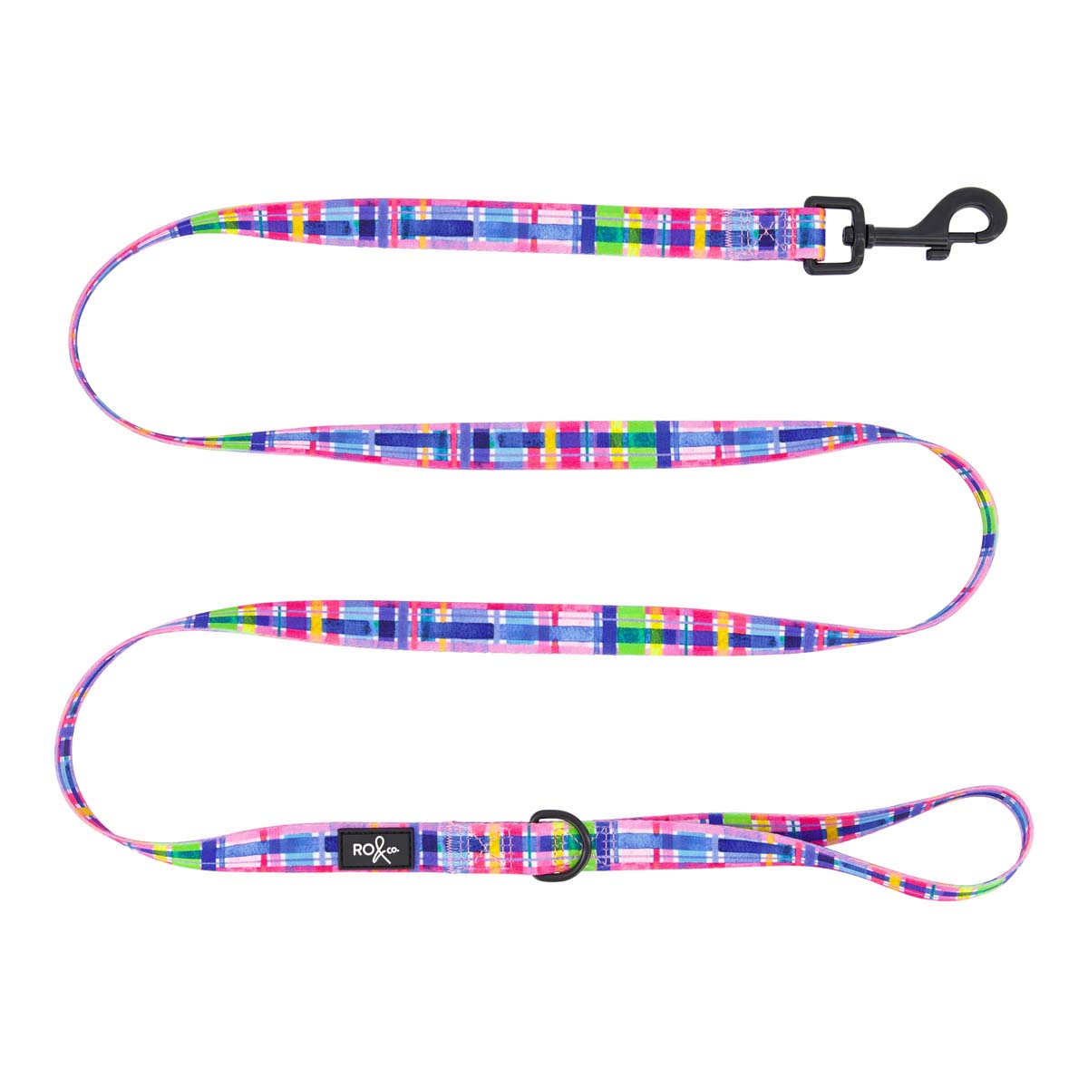 RO X Lordy Dordie Rainbow Gingham Dog Leash