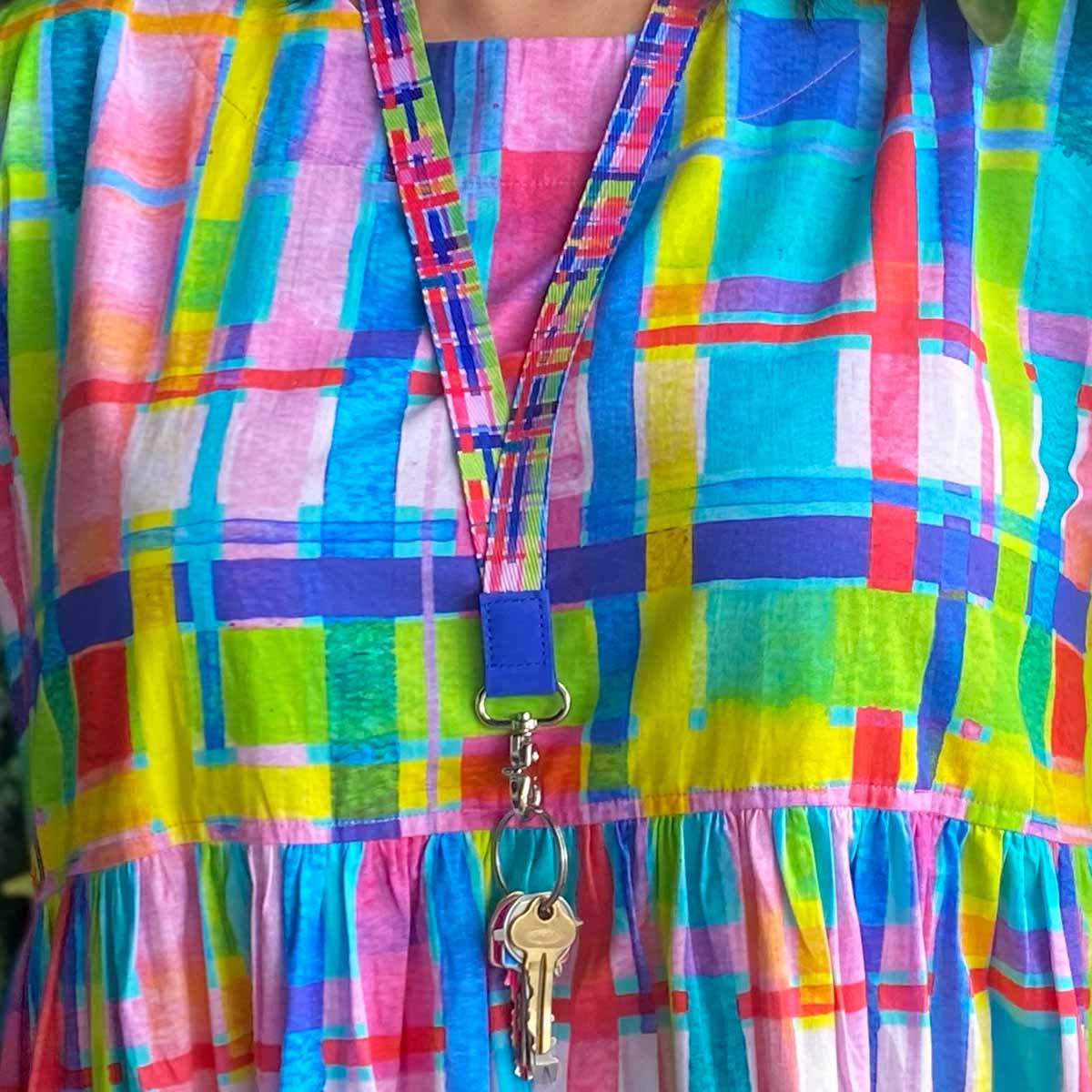 RO X Lordy Dordie Rainbow Gingham Lanyard