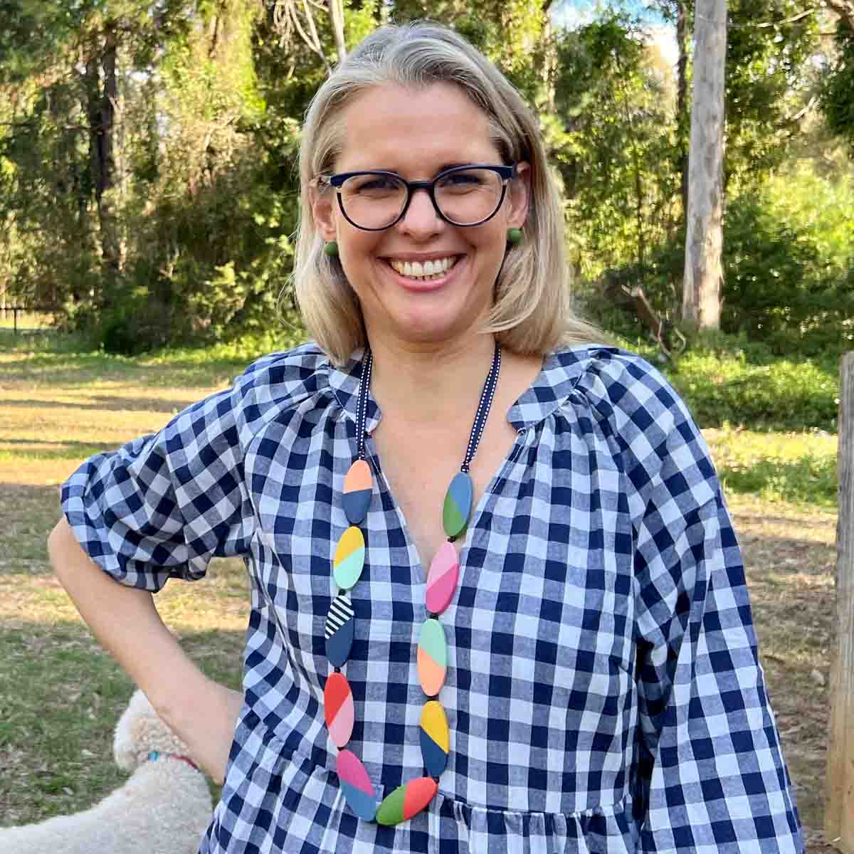Tea Party Abstract Stripe Necklace