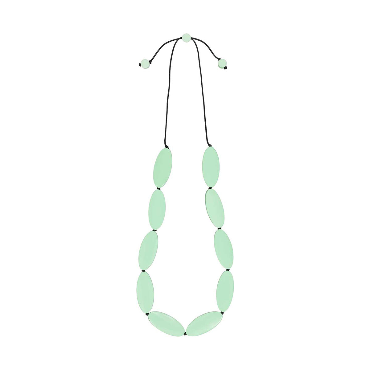 Tea Party Long Oval Resin Necklace
