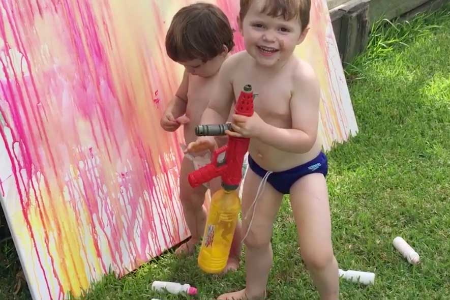 RO DIY // Water gun and paint fun! - Ruby Olive
