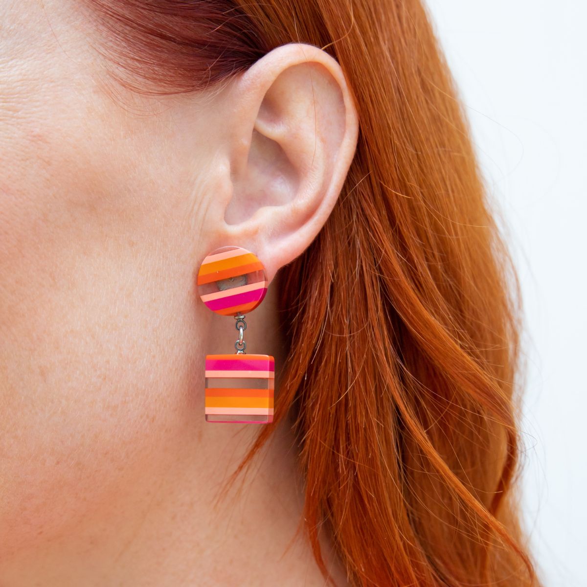 Chromatic Striped Drop Earrings