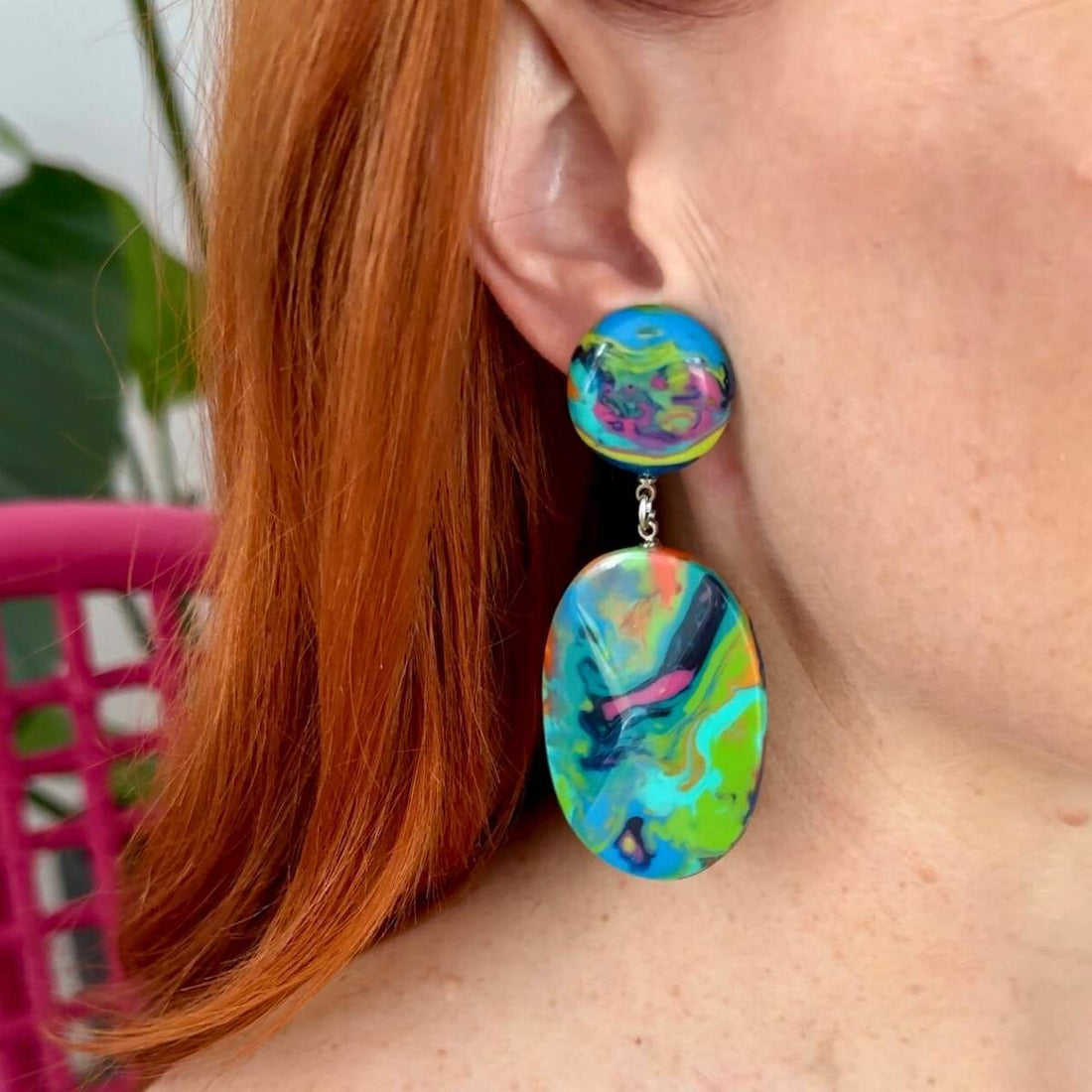 Artisan Disc Drop Earrings