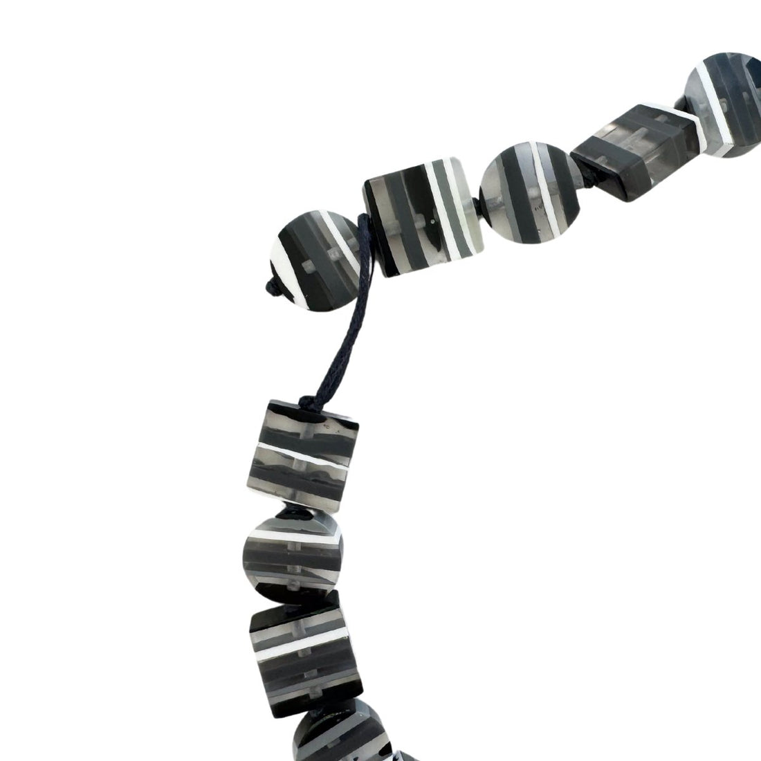 Chromatic Striped Long Necklace - Mono - PERFECTLY IMPERFECT