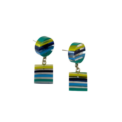 Chromatic Striped Drop Earrings