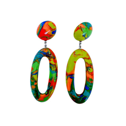 Artisan Hoop Drop Earrings - Multi