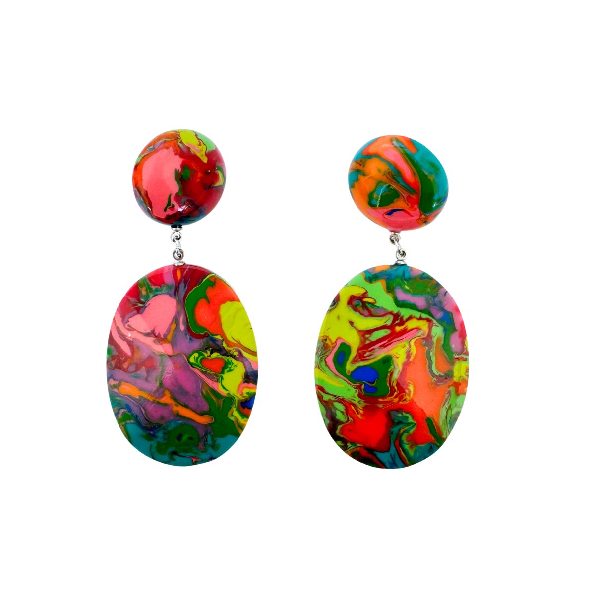 Artisan Disc Drop Earrings - Multi