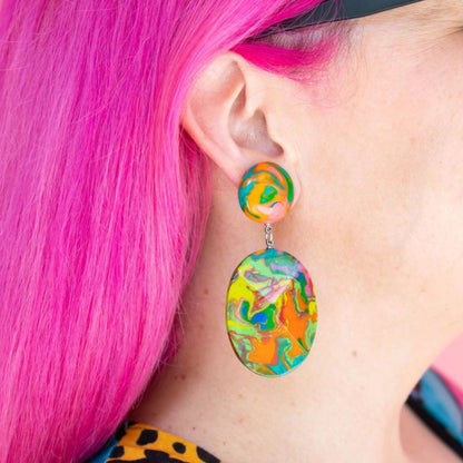 Artisan Disc Drop Earrings - Multi