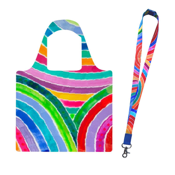 Rainbow Shopper and Lanyard Bundle