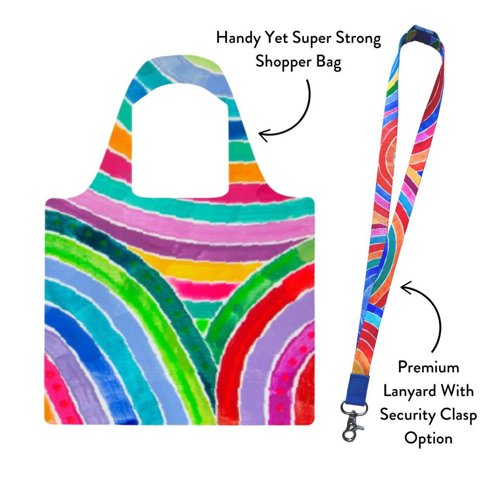 Rainbow Shopper and Lanyard Bundle