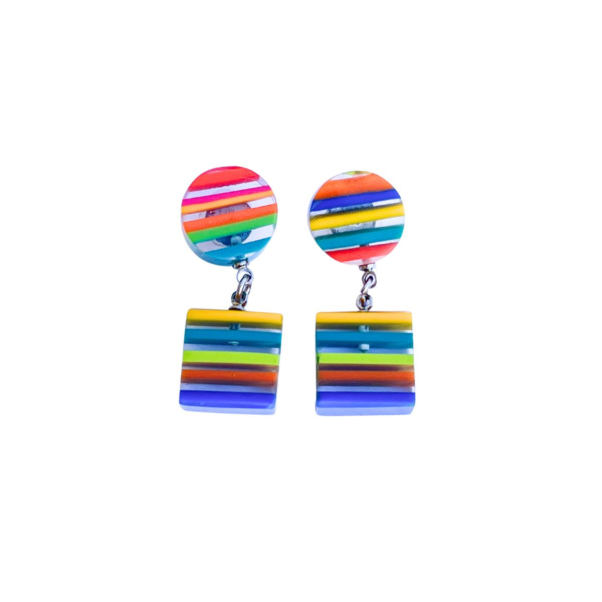 Chromatic Striped Drop Earrings