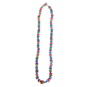Chromatic Striped Long Necklace - Pink Only