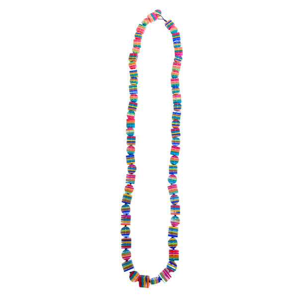 Chromatic Striped Long Necklace - Pink Only