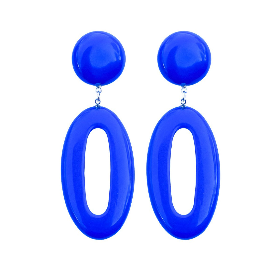 Venus Hoop Drop Earrings - Mid Blue - PERFECTLY IMPERFECT