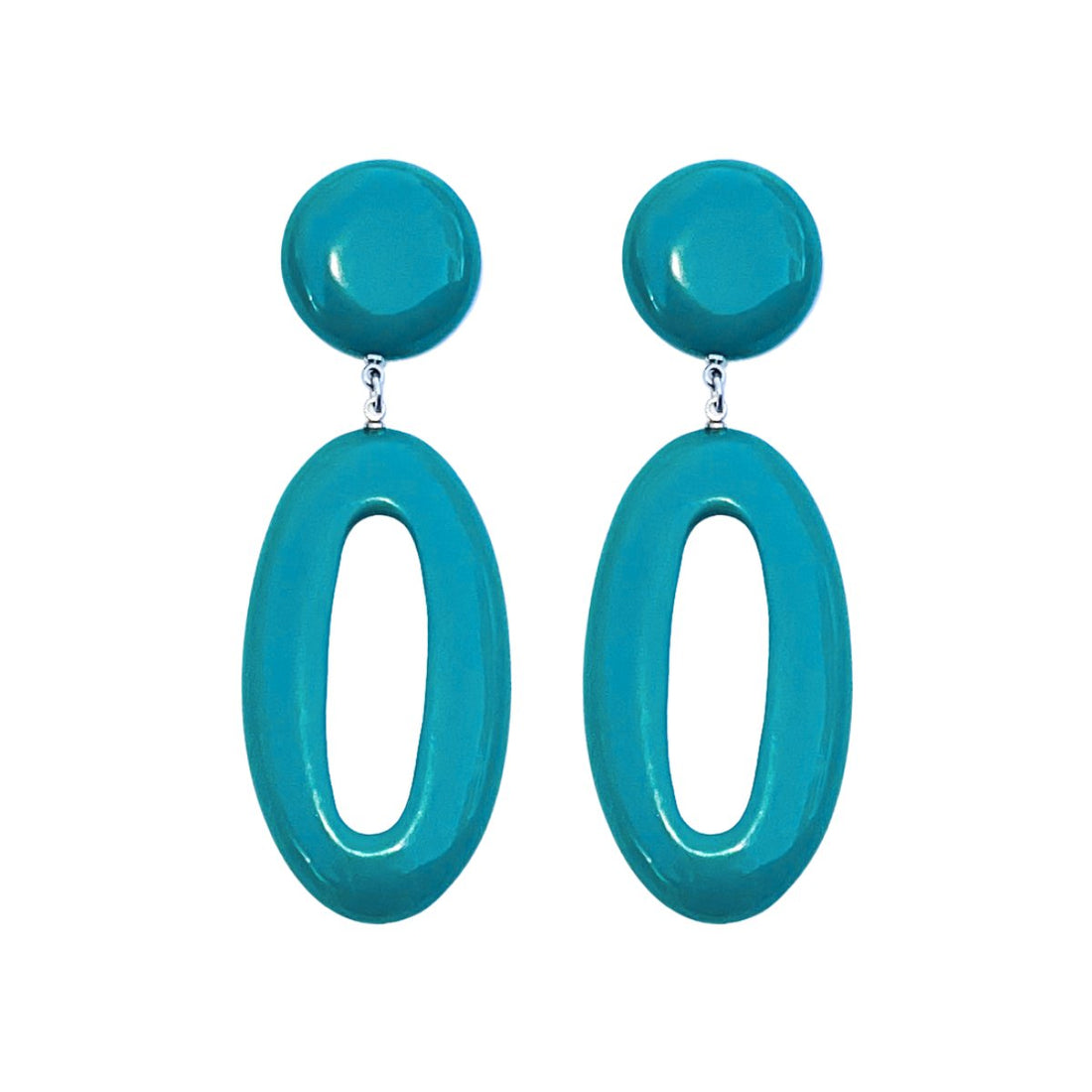 Venus Hoop Drop Earrings - Teal - PERFECTLY IMPERFECT