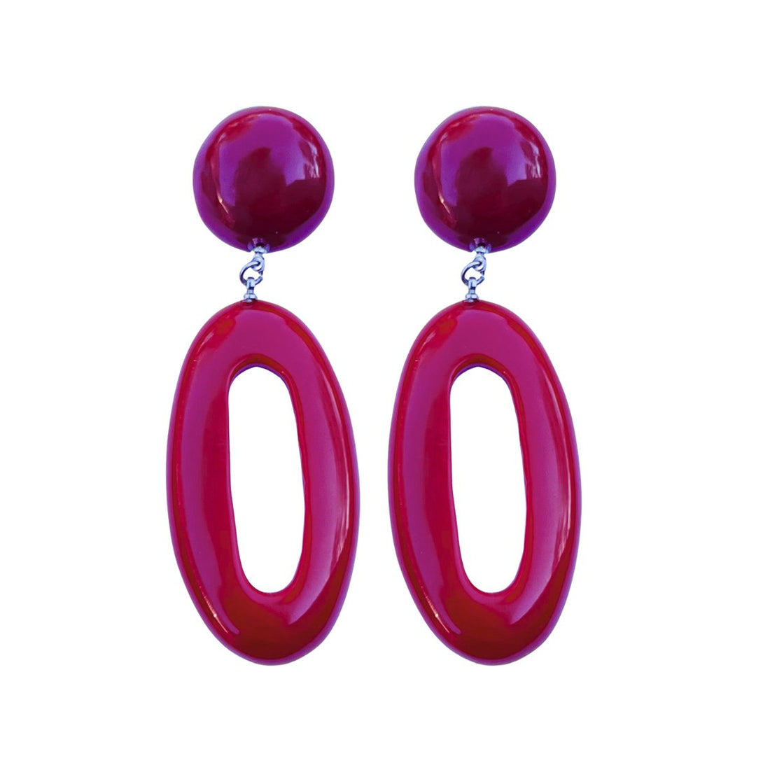 Venus Hoop Drop Earrings - Red - PERFECTLY IMPERFECT