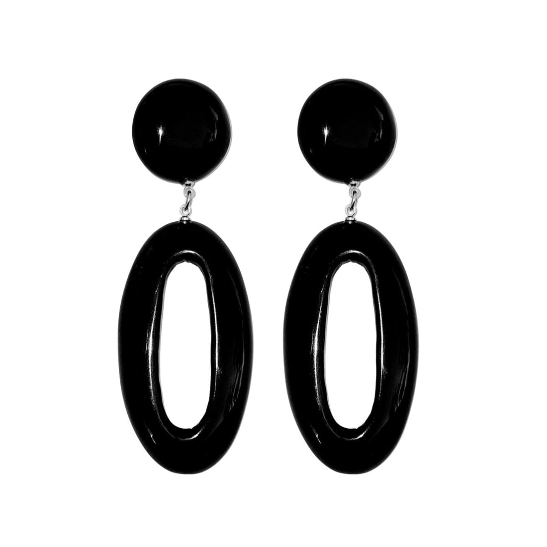 Venus Hoop Drop Earrings - Black - PERFECTLY IMPERFECT