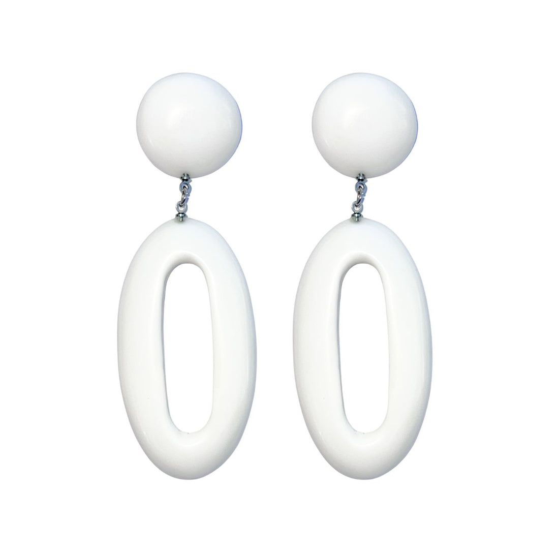 Venus Hoop Drop Earrings - White - PERFECTLY IMPERFECT