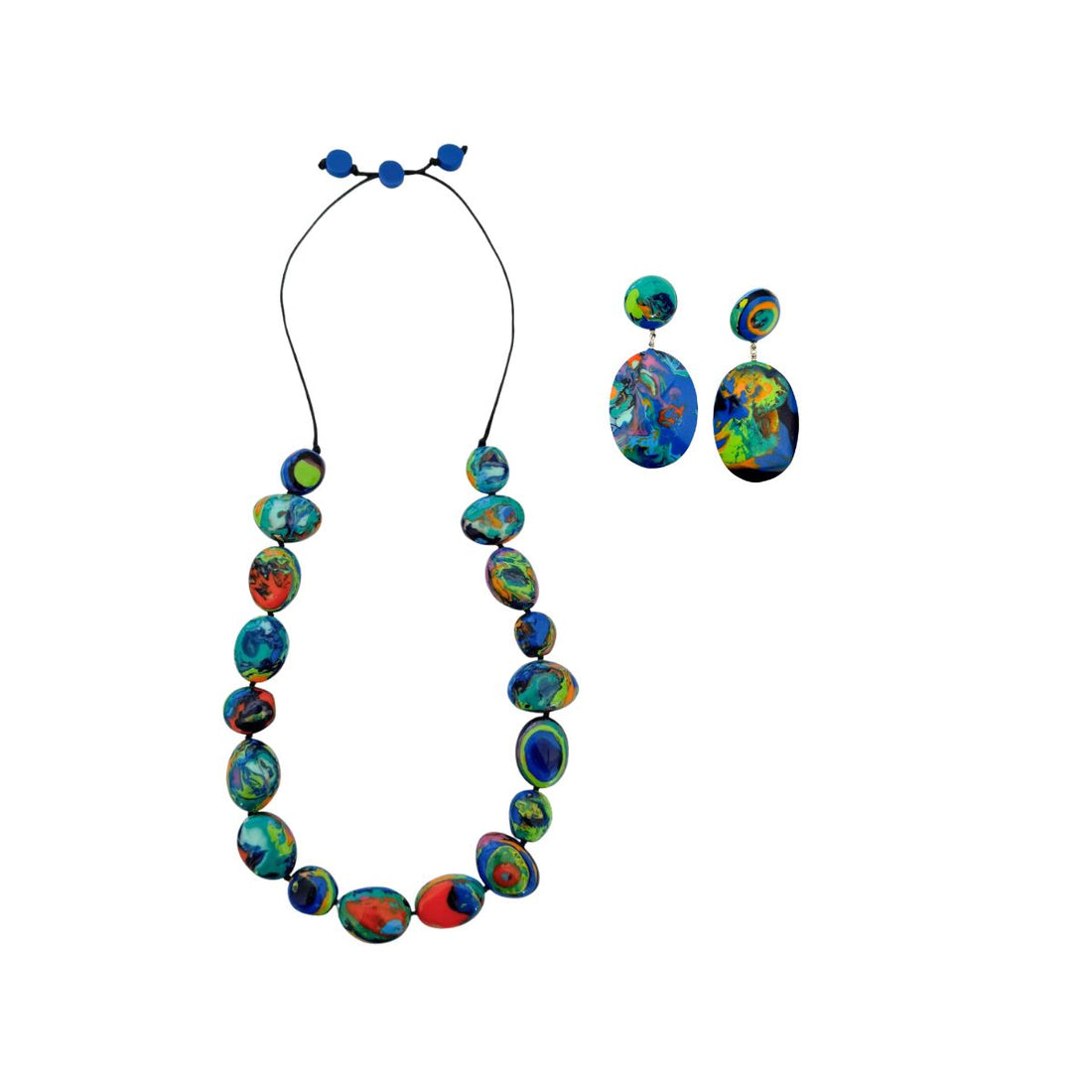 Artisan Pebble Necklace + Artisan Disc Drop Earrings Bundle