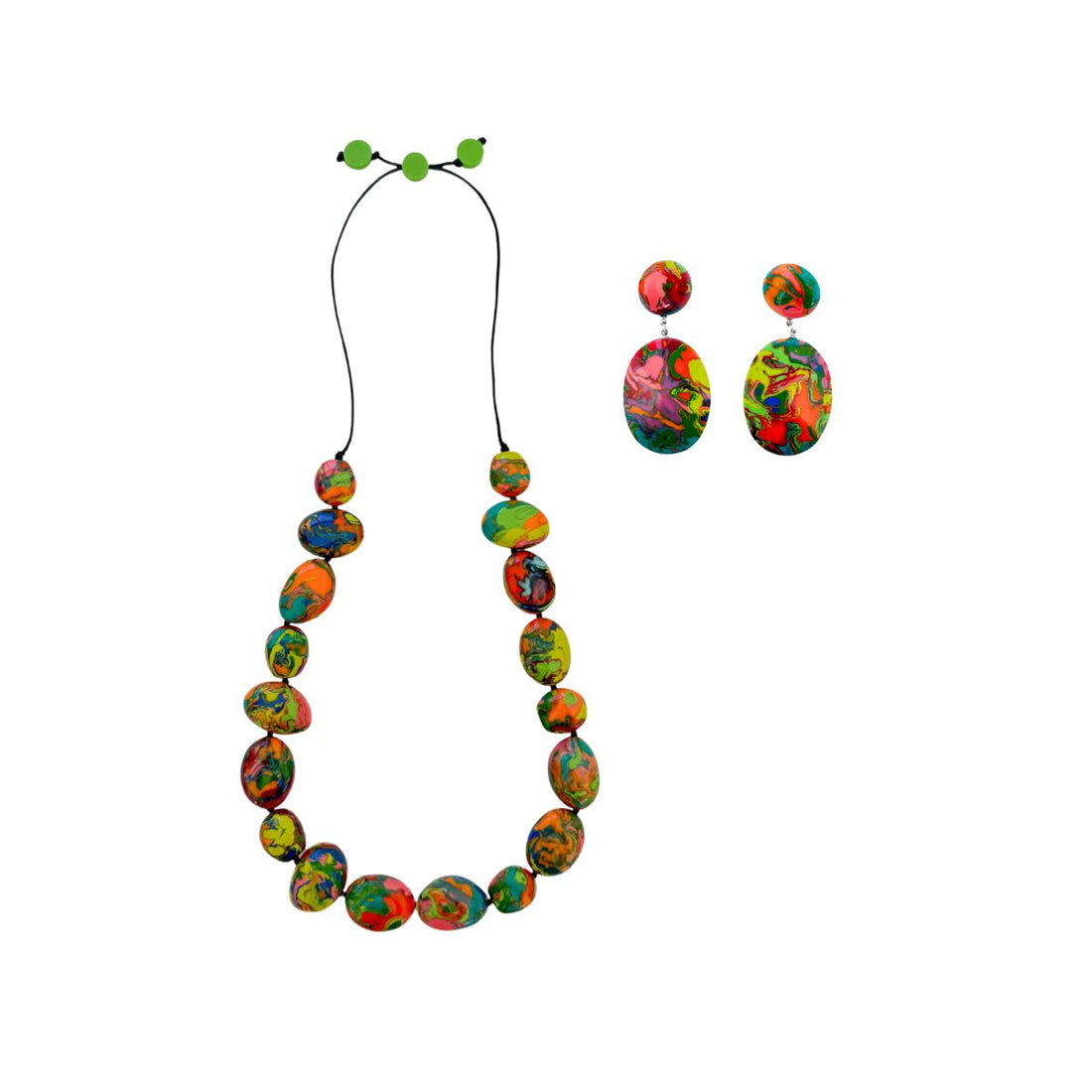 Artisan Pebble Necklace + Artisan Disc Drop Earrings Bundle