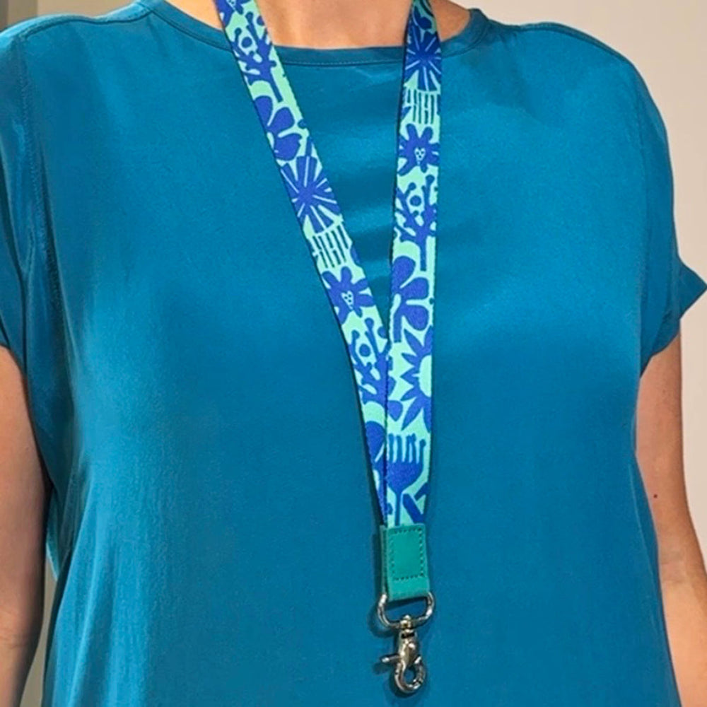 RO x Lordy Dordie Block Party Lanyard - Aqua Blue