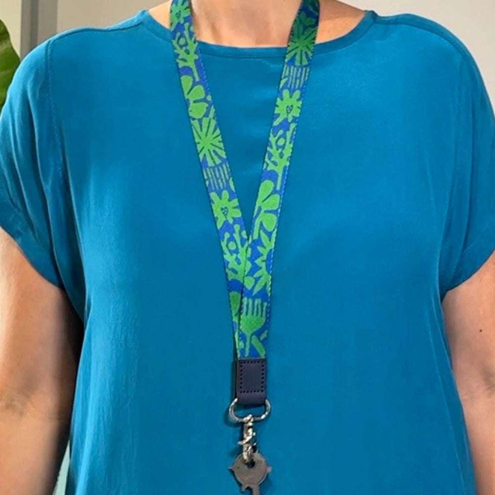 RO x Lordy Dordie Block Party Lanyard - Green Blue