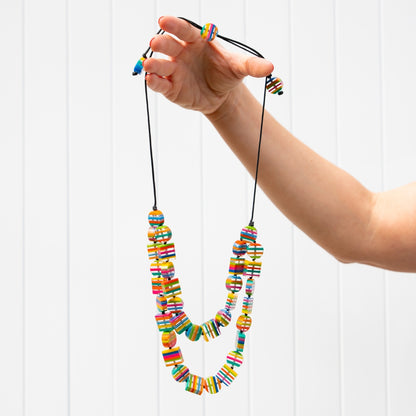 Chromatic Striped Double Up Necklace - Multi