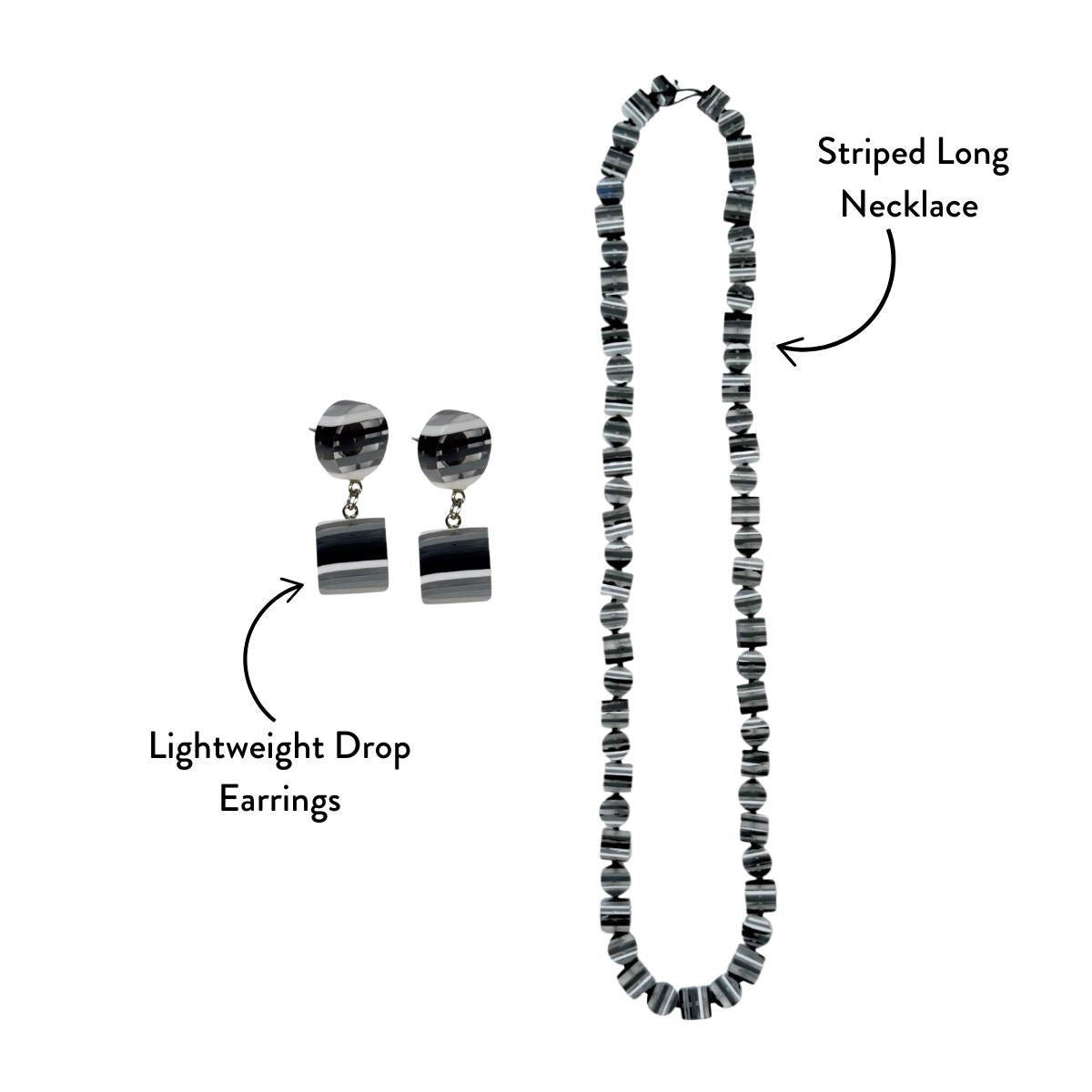 Chromatic Long Necklace + Drop Earrings Bundle