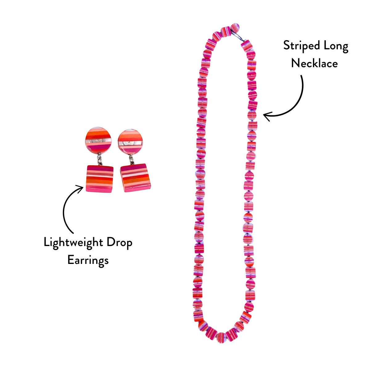 Chromatic Long Necklace + Drop Earrings Bundle