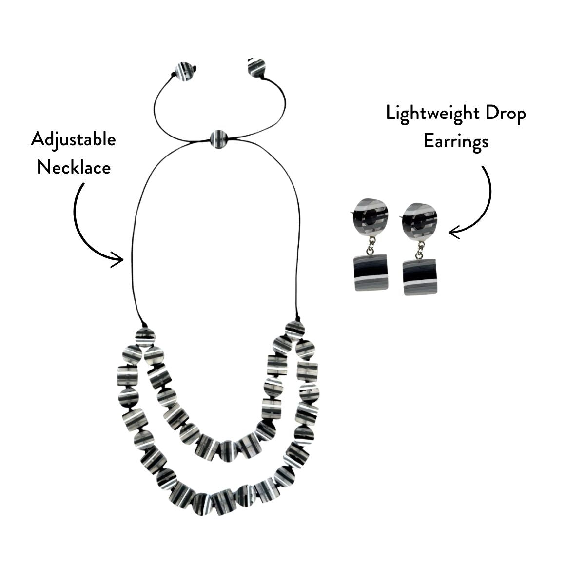 Chromatic Short Necklace + Drop Earrings Bundle