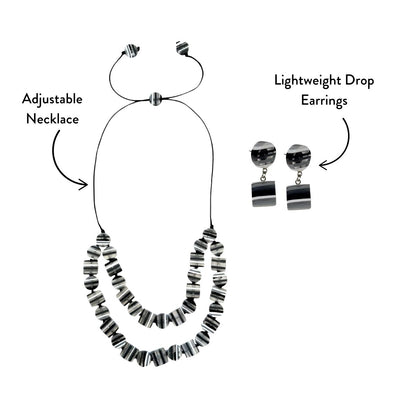 Chromatic Short Necklace + Drop Earrings Bundle