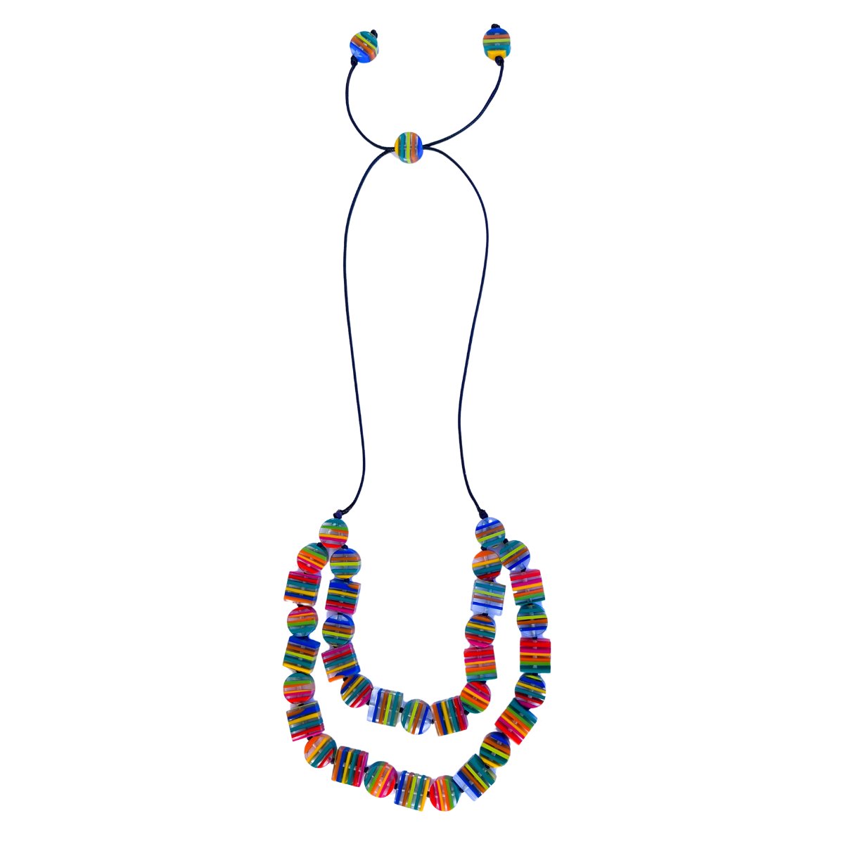 Chromatic Striped Double Up Necklace